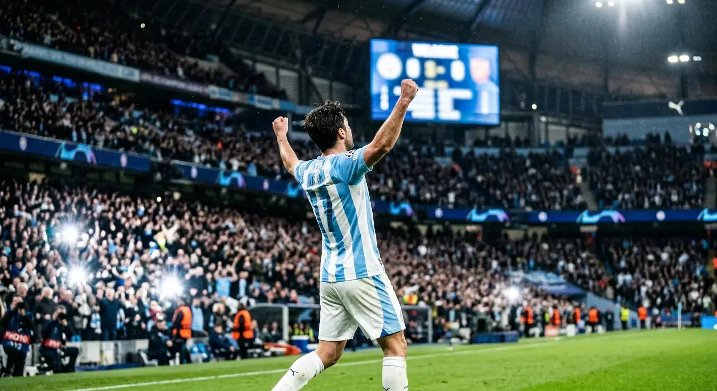 Lionel Messi jubelt nach seinem Treffer, im Hintergrund die Anzeigetafel des Stadions